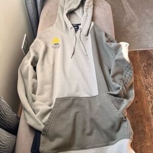 Vans Men's Two-Tone Hoodie Tan and Cream Off The Wall